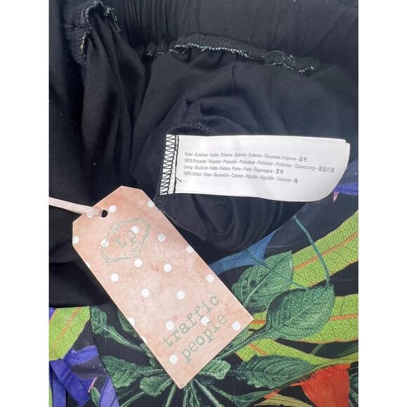 Traffic People exotic floral print bell sleeve pleated skirt dress sz M new - Picture 8 of 8